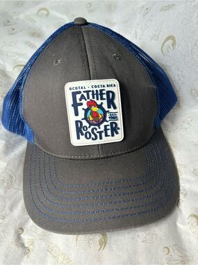trucker-style snapback hat featuring patch from Father Rooster